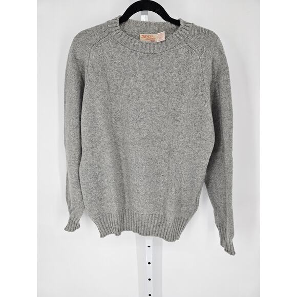 Vintage The Fox Collection Men's Grey Wool Blend Crewneck Sweater Size L - Picture 1 of 4